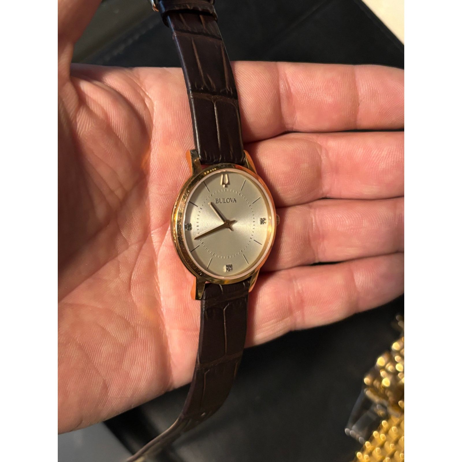 Bulova Bulova 97P122 Rose Gold Tone Brown Leather Band! New Battery Size ONE SIZE - 7 Thumbnail