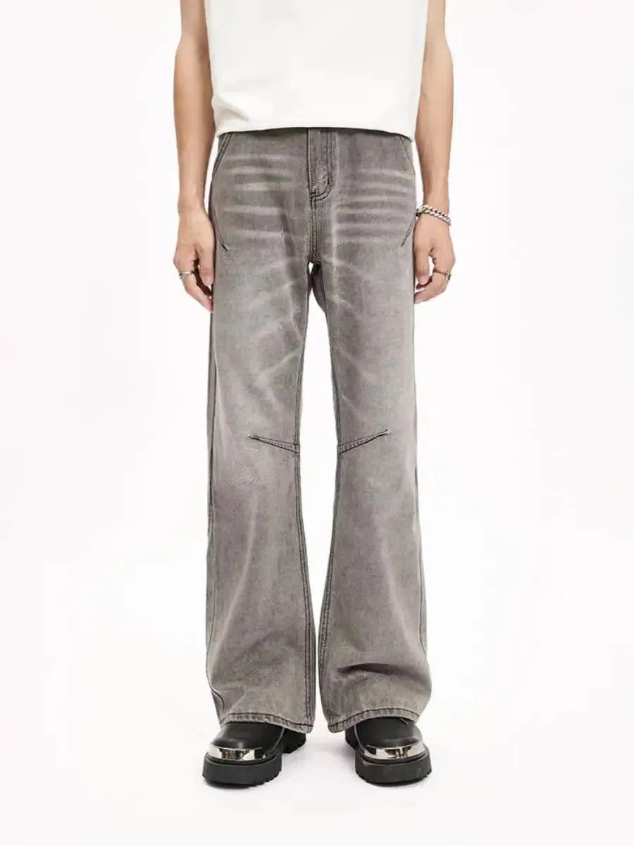 Japanese Brand Korean micro flare trousers smoky grey jeans Size US 32 / EU 48 - 1 Thumbnail