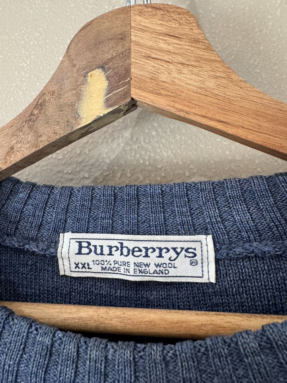 Burberry Burberrys sweater big logo vintage navy sleeve patches 90s Size US XXL / EU 58 / 5 - 3 Thumbnail