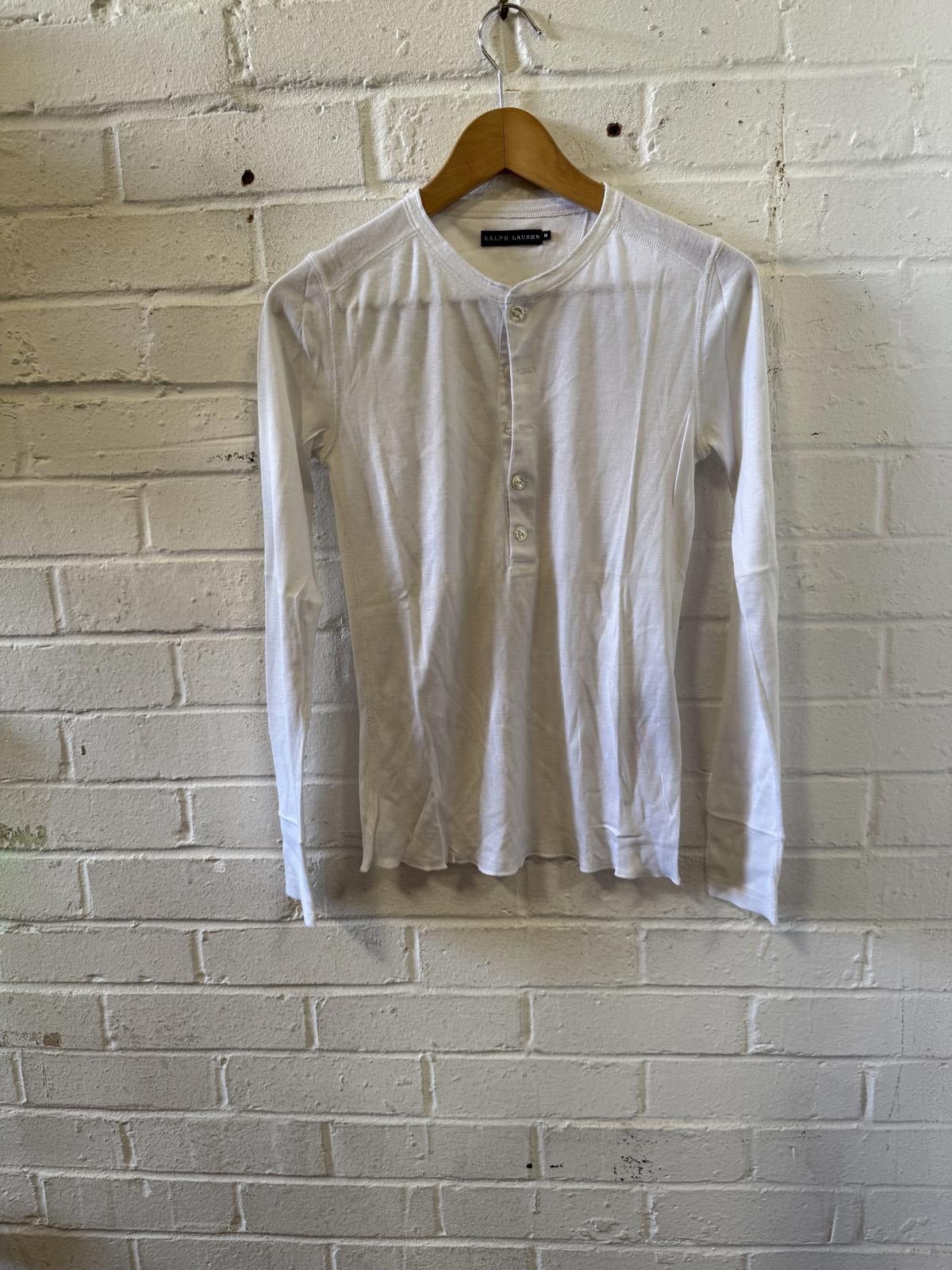Designer Stylish Long Sleeve Henley Top Size M / US 6-8 / IT 42-44 - 1 Thumbnail