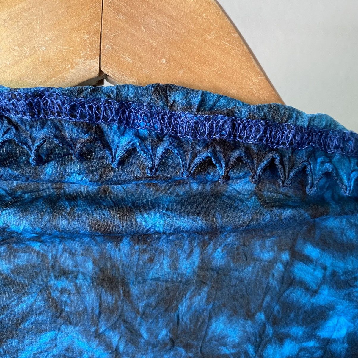 Issey Miyake Haat Blue Crinkle Textured Shirt/Ruffled High Neck Blouse Size XS / US 0-2 / IT 36-38 - 17 Thumbnail