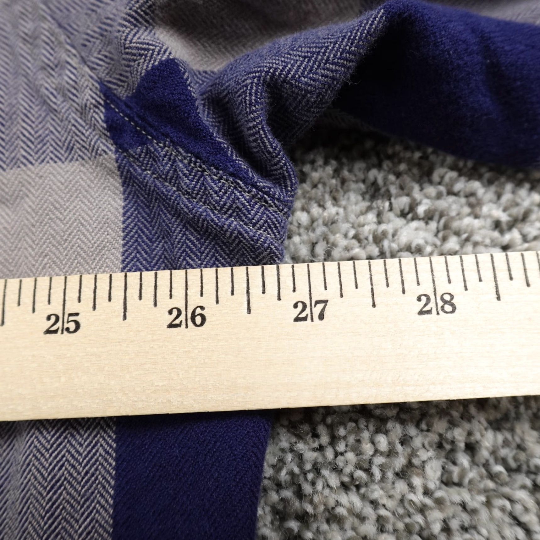 J.Crew J.CREW Shirt Mens 2XLT Blue Herringbone Flannel Heavy Long Sleeve Button Up Work Shirt Size US XXL / EU 58 / 5 - 5 Thumbnail