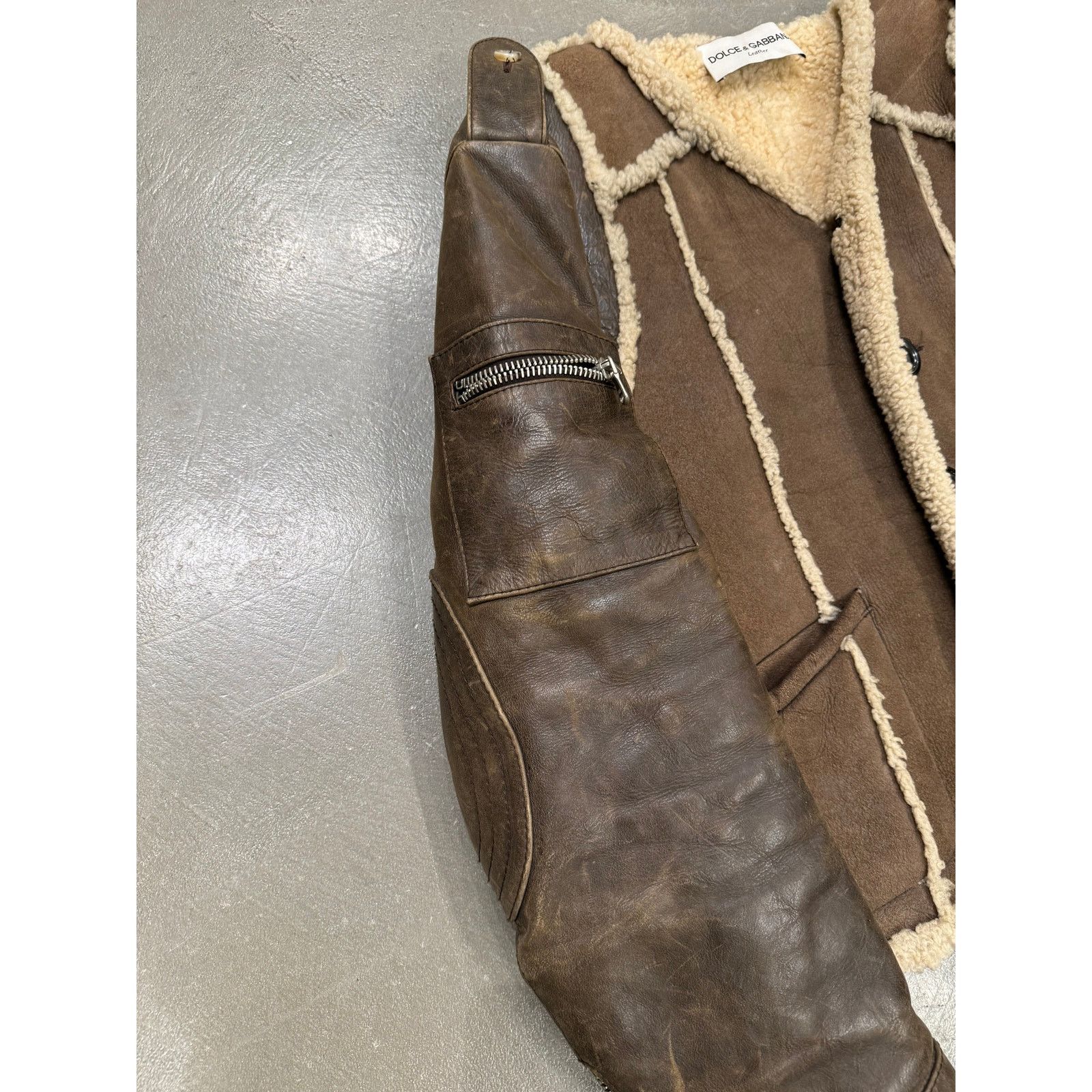 Dolce & Gabbana 1990s Dolce & Gabbana shearling leather military jacket Size US M / EU 48-50 / 2 - 8 Thumbnail