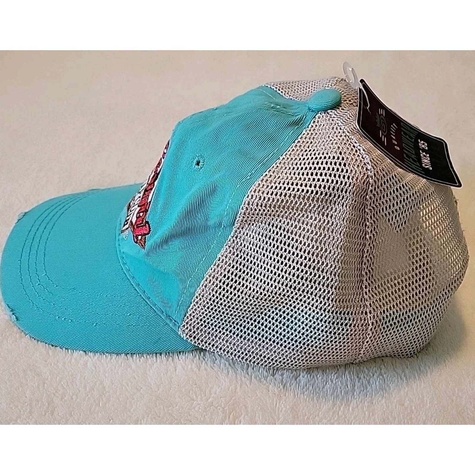 Other Vintage Cowgirl Cap Club Hat Turquoise & Wheat Embroidered Size ONE SIZE - 4 Thumbnail
