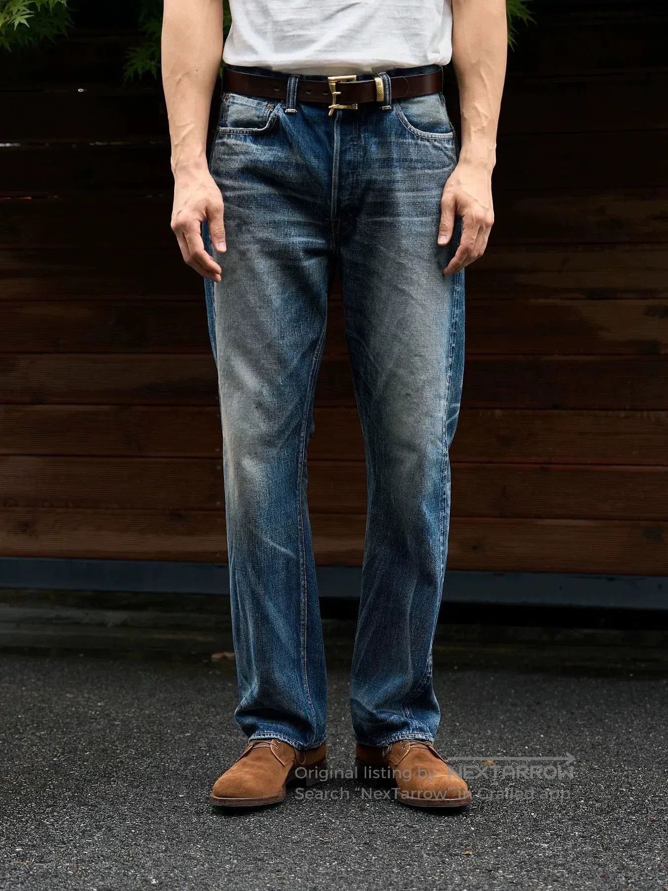 Full Count & Co. Fullcount Distressed Denim Jeans Made in Japan. Size US 30 / EU 46 - 1 Thumbnail