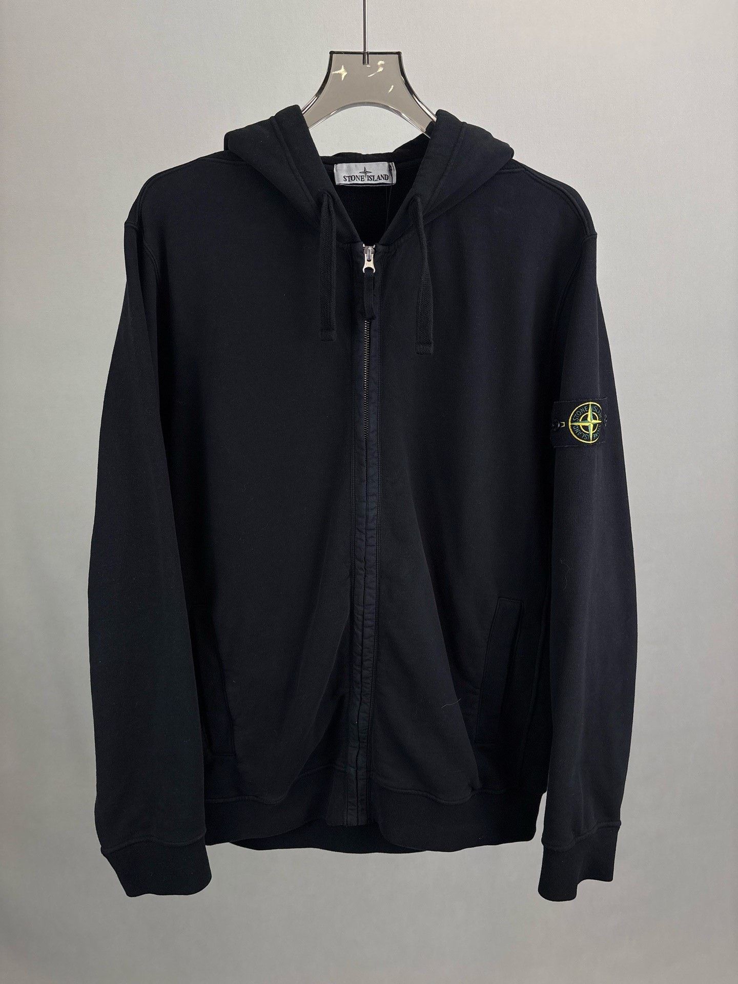Stone Island Stone Island Black Zip Jacket with Badge Size US XL / EU 56 / 4 - 1 Thumbnail