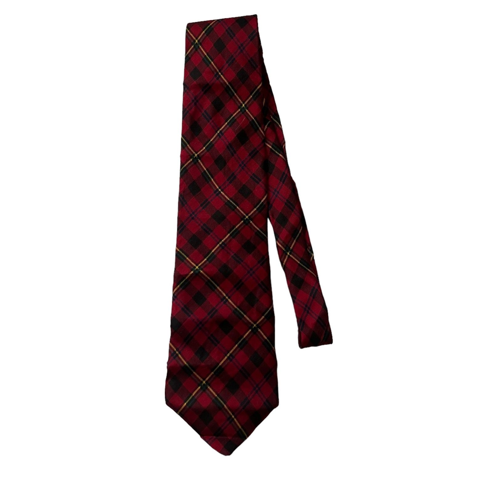 Liberty London Liberty of London Red Plaid Tartan Necktie Silk Men's Tie Size ONE SIZE - 3 Thumbnail