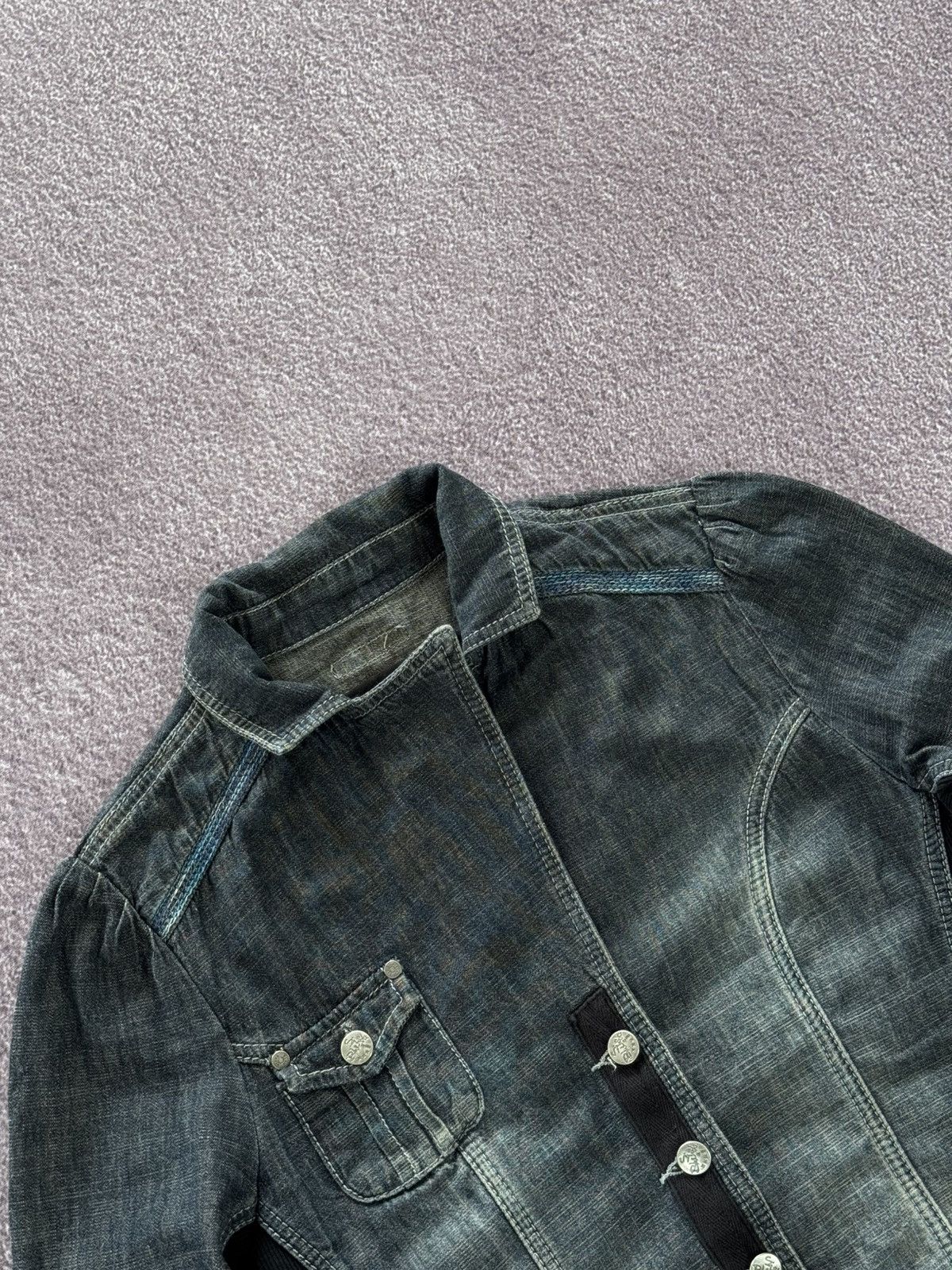 Japanese Brand Avant Garde Abstract Y2K Denim Button Up Jacket Size M / US 6-8 / IT 42-44 - 9 Thumbnail