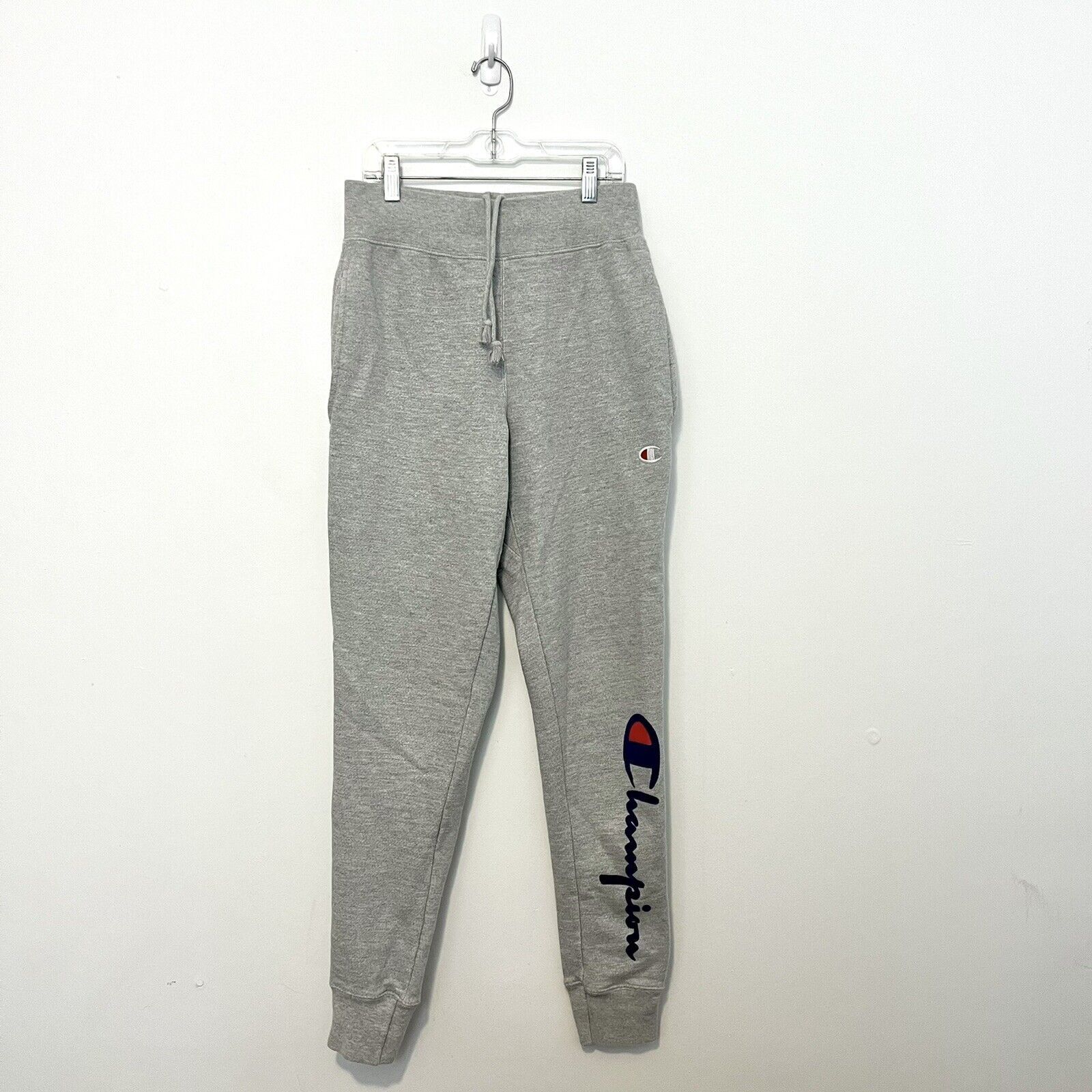 Champion Champion Reverse Weave Jogger Sweatpants Grey Spellout Leg S Size US 28 / EU 44 - 1 Thumbnail