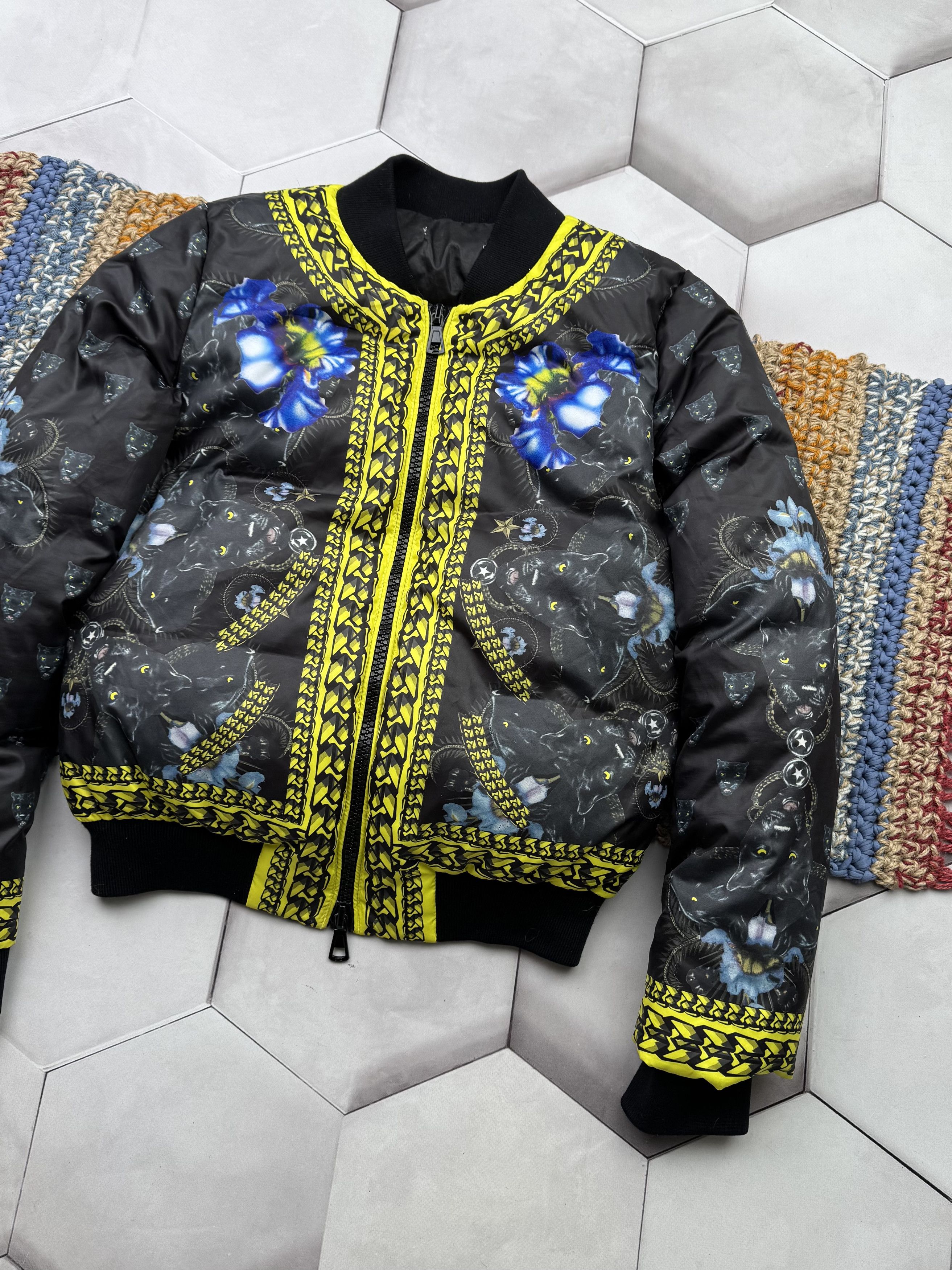 Vintage Vintage Cropped Down Printed Jacket (ES9) Size S / US 4 / IT 40 - 3 Thumbnail