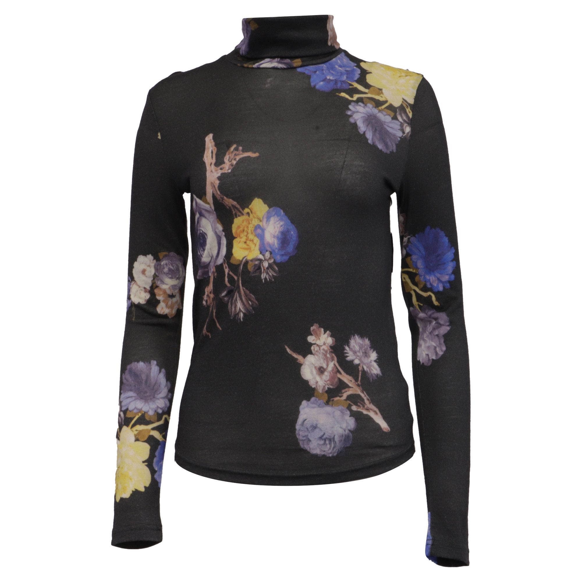 Acne Studios Acne Studios Cleo Turtleneck Top in Floral Print Wool Size S / US 4 / IT 40 - 1 Thumbnail