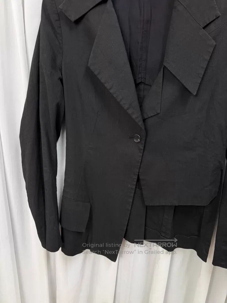 Yohji Yamamoto Yohji Yamamoto Size 3 Cotton Linen Blend Irregular Suit Jac Size 40S - 4 Thumbnail