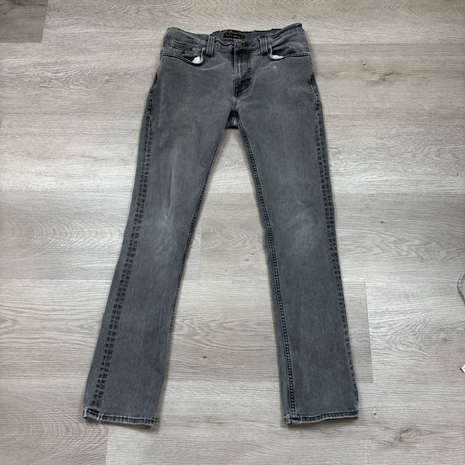Nudie Jeans Nudie Jeans Co Thin Finn Superused Grey Denim Jeans 33x31 Size US 33 - 3 Thumbnail