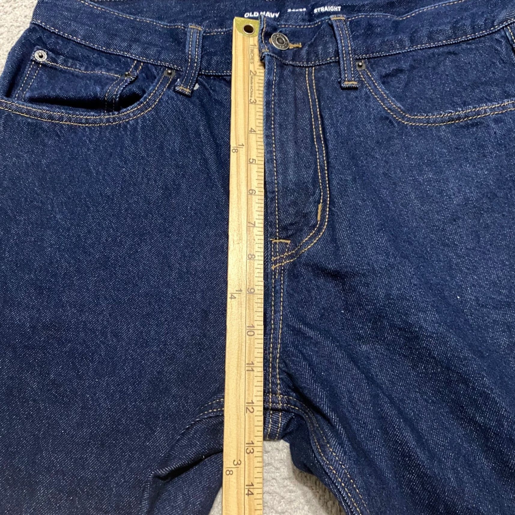 Old Navy Old Navy Jeans Blue Denim Dark Wash Mid Rise Straight Leg 34x30 5-Pocket Regular Waist Mens XS? Size US 34 / EU 50 - 7 Thumbnail