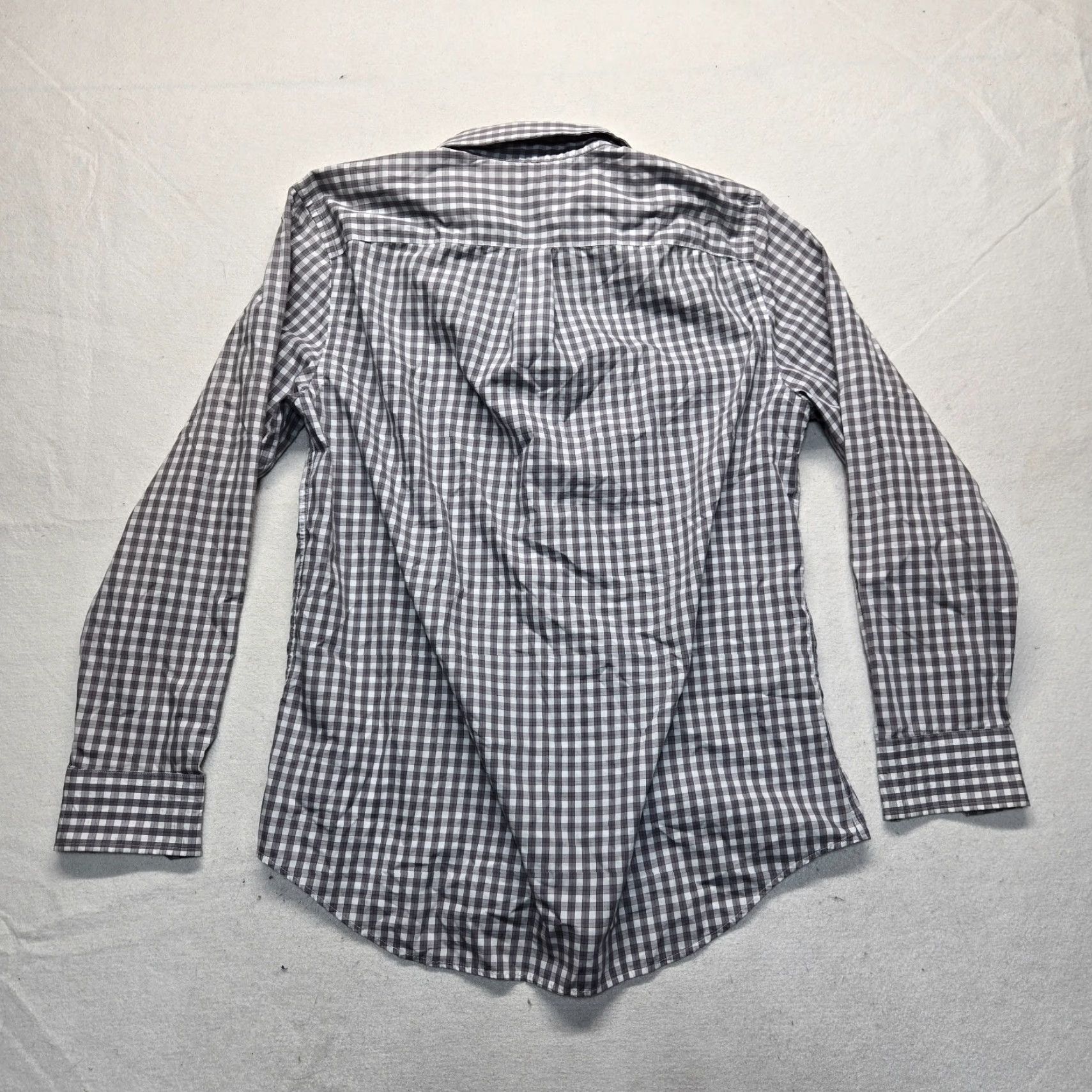 Banana Republic VINTAGE Banana Republic Gray Checkered Slim Fit Long Sleeve Button-Down Shirt Men Large Size US L / EU 52-54 / 3 - 7 Thumbnail