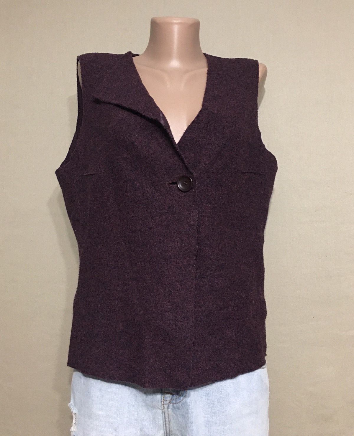 Designer OSKA Boiled Virgin Wool Vest Gillet Size 1 Size M / US 6-8 / IT 42-44 - 1 Thumbnail