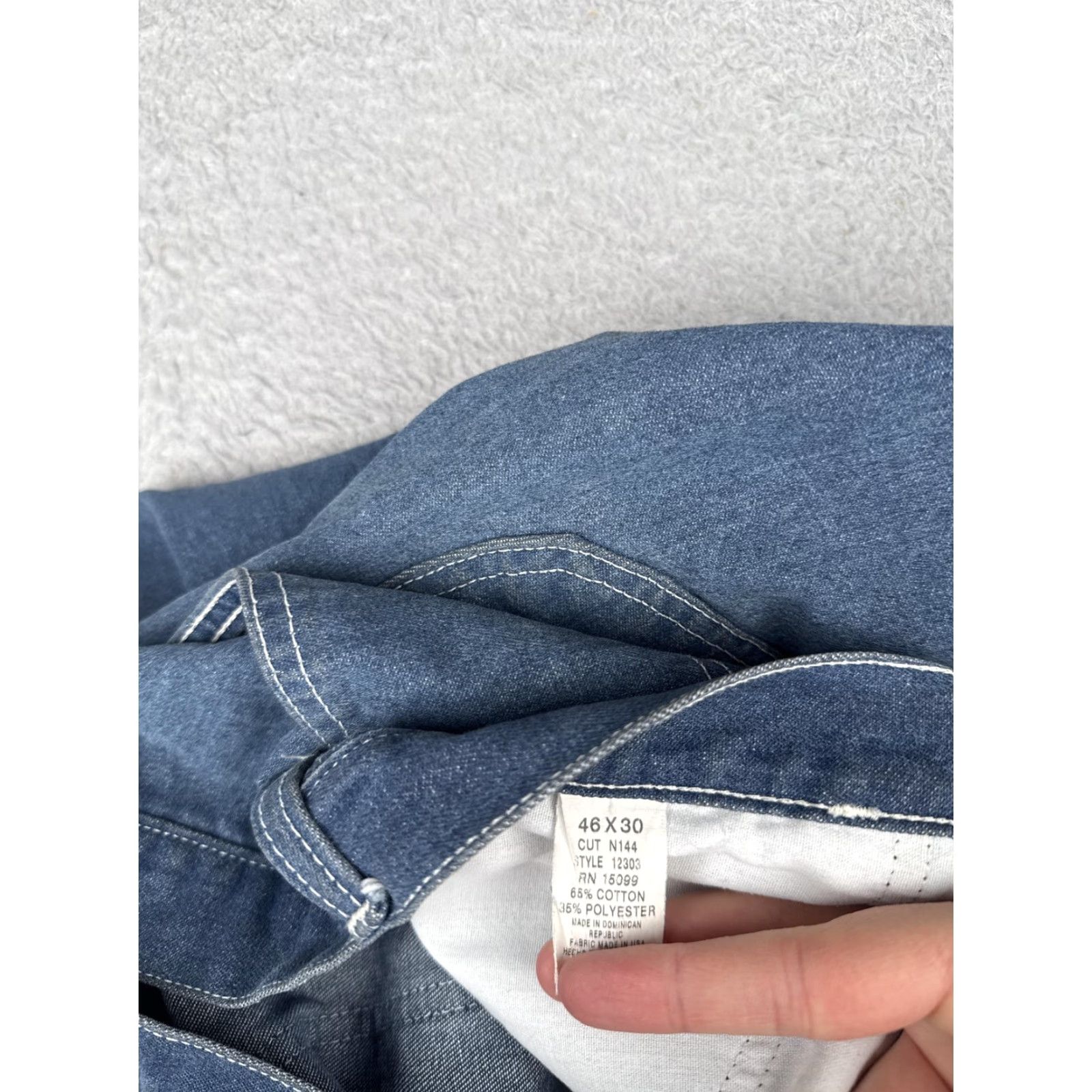 Vintage VINTAGE Roebucks Carpenter Jeans Mens 46x30 Blue Denim Workwear Hammer Loop Regular 5-Pocket Design Jeans Mens Boys Girls Size US 30 / EU 46 - 6 Thumbnail