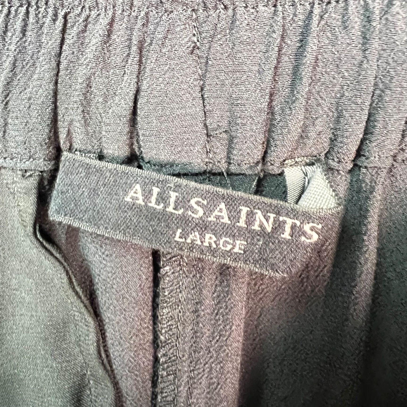 Allsaints AllSaints Mens Pants Talia Trousers Black Chino Relaxed Fit 31in Inseam L Size US 33 - 3 Thumbnail