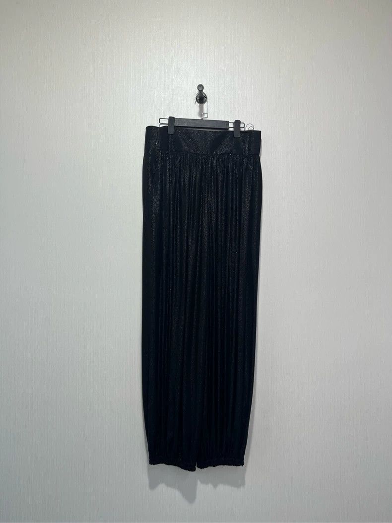 Yves Saint Laurent Saint Laruent Black Shiny Silver Wide Leg Corset Pants 2502 Size 34" / US 12 / IT 48 - 2 Thumbnail