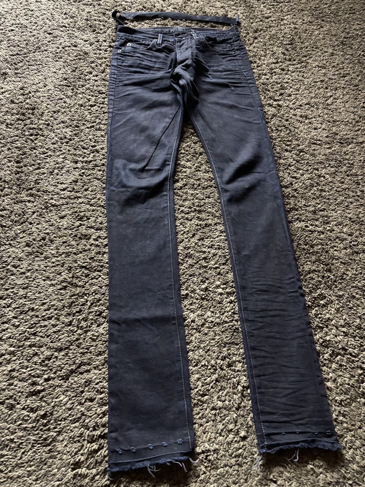 Rick Owens Drkshdw SS09 Rick Owens “Strutter” Dusty Black Detroit Cut Denim Size US 26 / EU 42 - 2 Thumbnail
