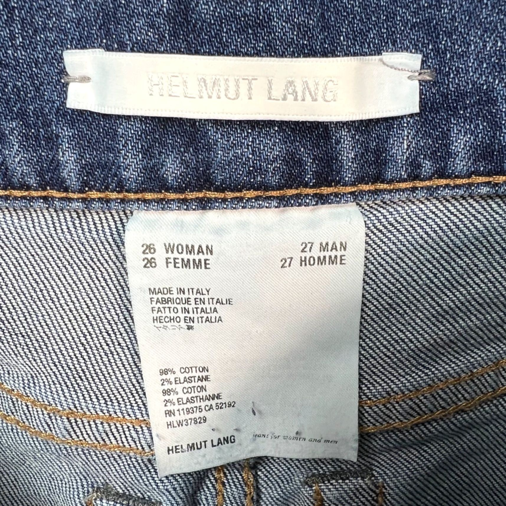 Helmut Lang VINTAGE HELMUT LANG Jeans Dark Wash 26 Straight-Leg 5-Pocket Denim Womens Adult 26 Inseam 30 Blue Cotton Blend Made In Italy Women Jeans Size 26" / US 2 / IT 38 - 3 Thumbnail