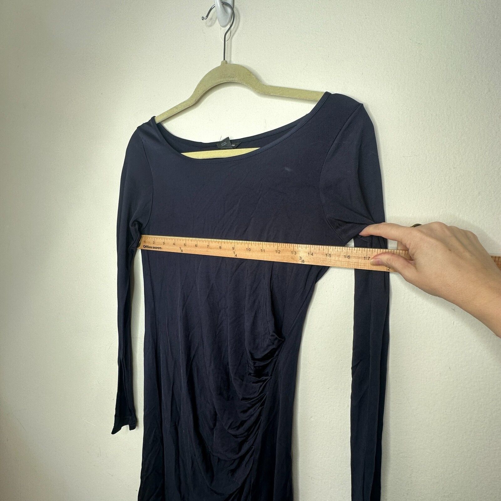 Club Monaco Club Monaco Black Long Sleeve Boat Neck Side Ruche Mini 00 Size XXS / US 00 / IT 34 - 9 Thumbnail