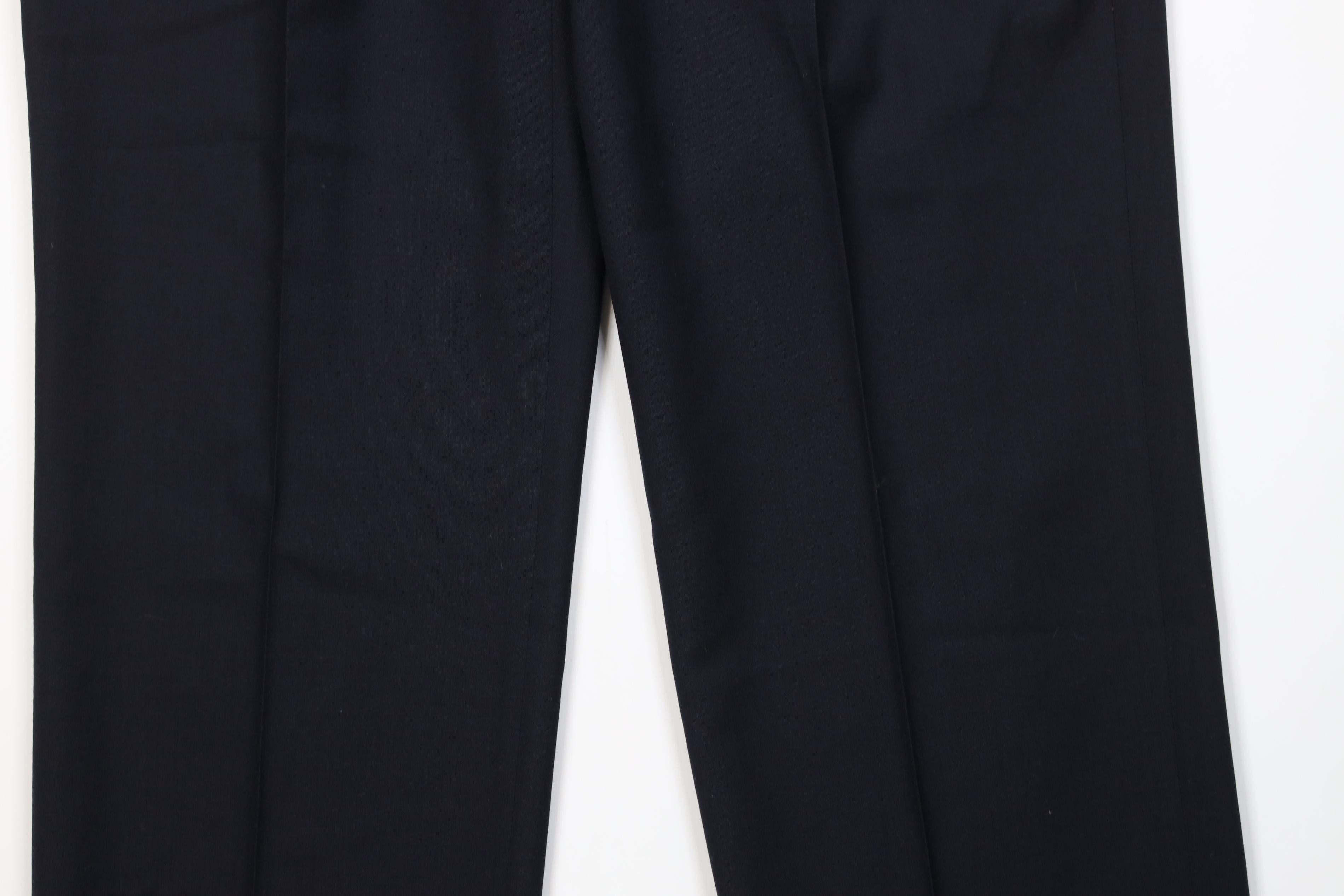 Vintage Vintage 70s Streetwear Knit Wide Leg Chino Pants Navy Blue Size US 36 / EU 52 - 3 Thumbnail