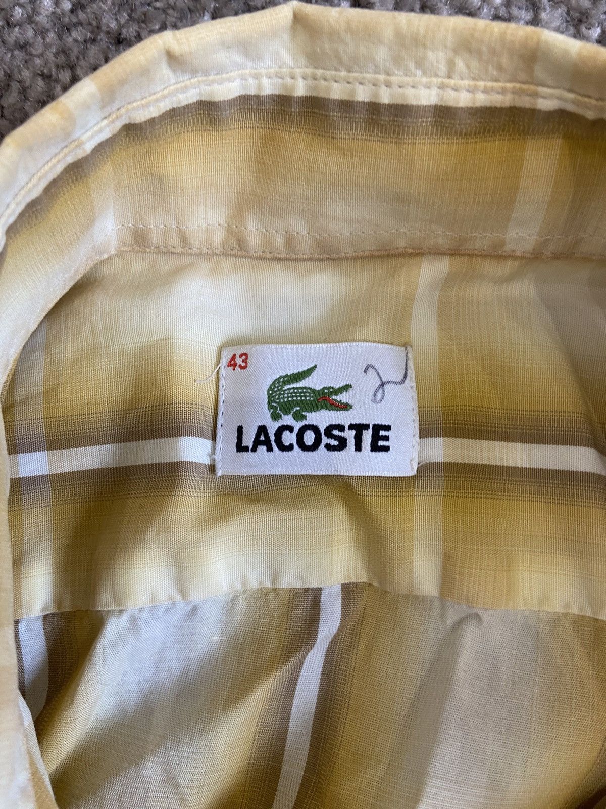 Lacoste Vintage Lacoste check Short Sleeve Shirt with logo Size US L / EU 52-54 / 3 - 3 Thumbnail