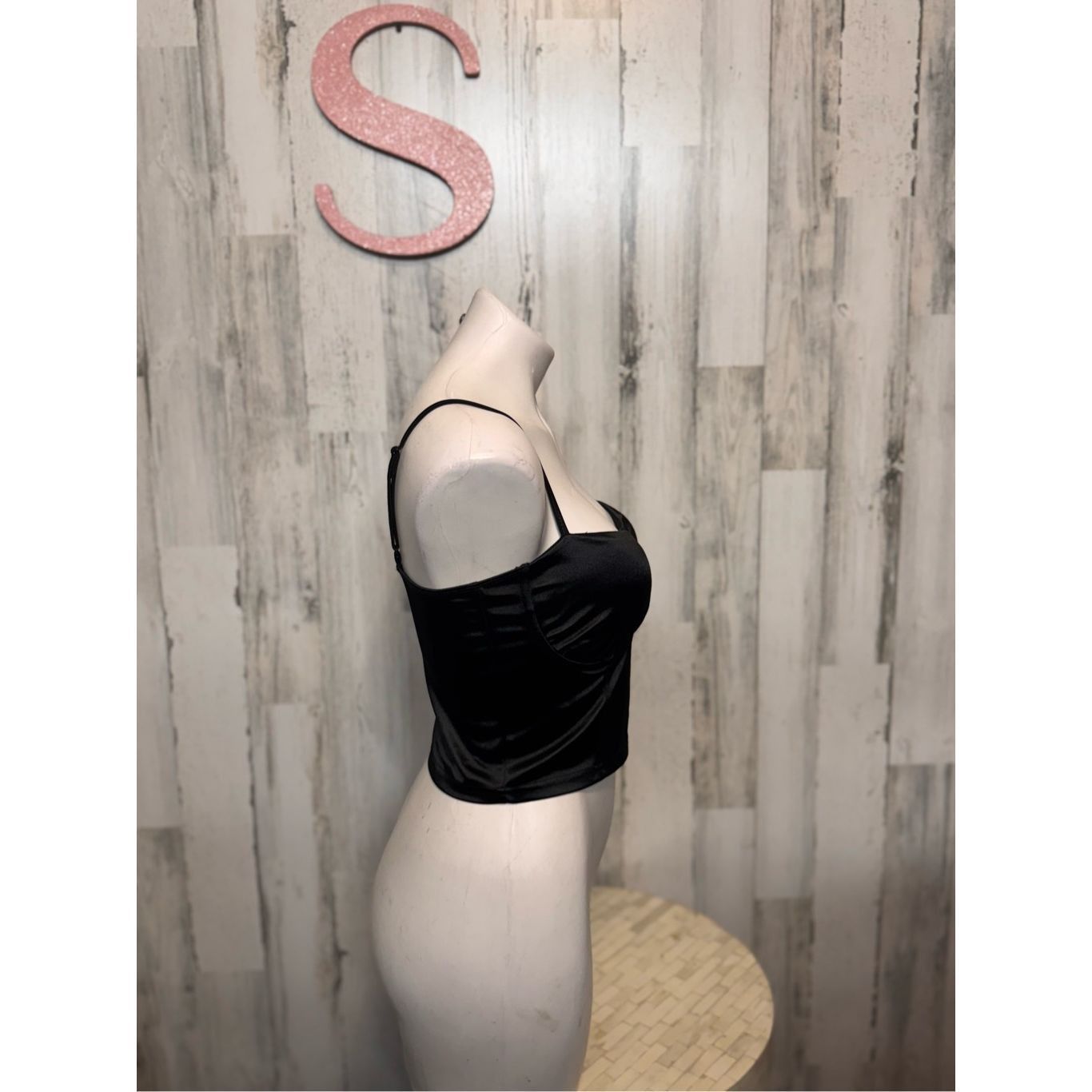 Other Love University Black Satin Bustier Crop Top – Size S Size S / US 4 / IT 40 - 7 Thumbnail