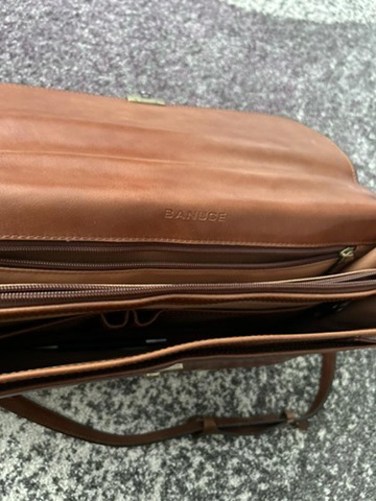 Designer Banuce Leather Briefcase Crossbody Size ONE SIZE - 6 Thumbnail