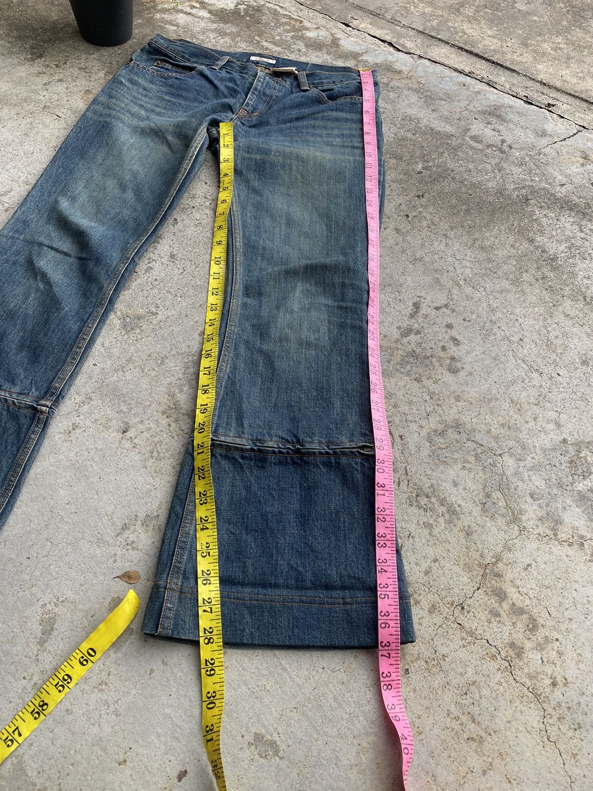 If Six Was Nine 🇯🇵 Vintage Maitresse Flare Denim - Zipper Boot Cut Size 31" - 14 Thumbnail