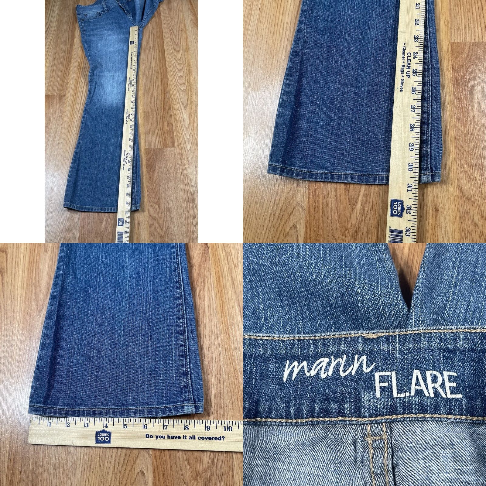 Vintage Bull Head Jeans Womens 9R Marin Flare Leg Mid Rise Stretch Blue Denim Pants Jeans Size 30" / US 8 / IT 44 - 8 Thumbnail