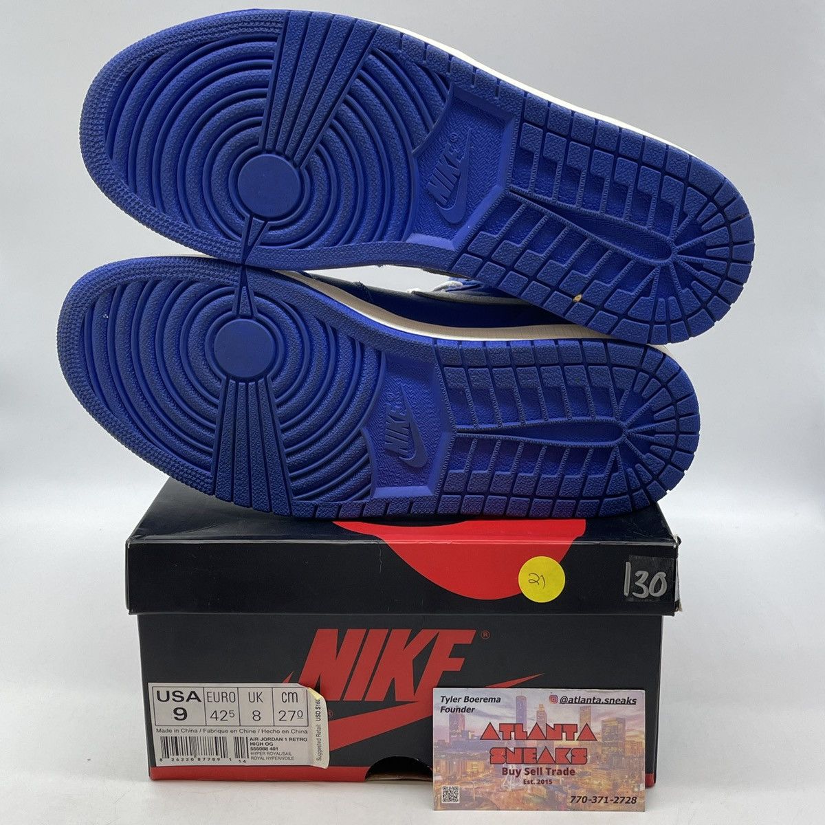 Jordan Brand Air Jordan 1 high hyper royal Size US 9 / EU 42 - 7 Thumbnail
