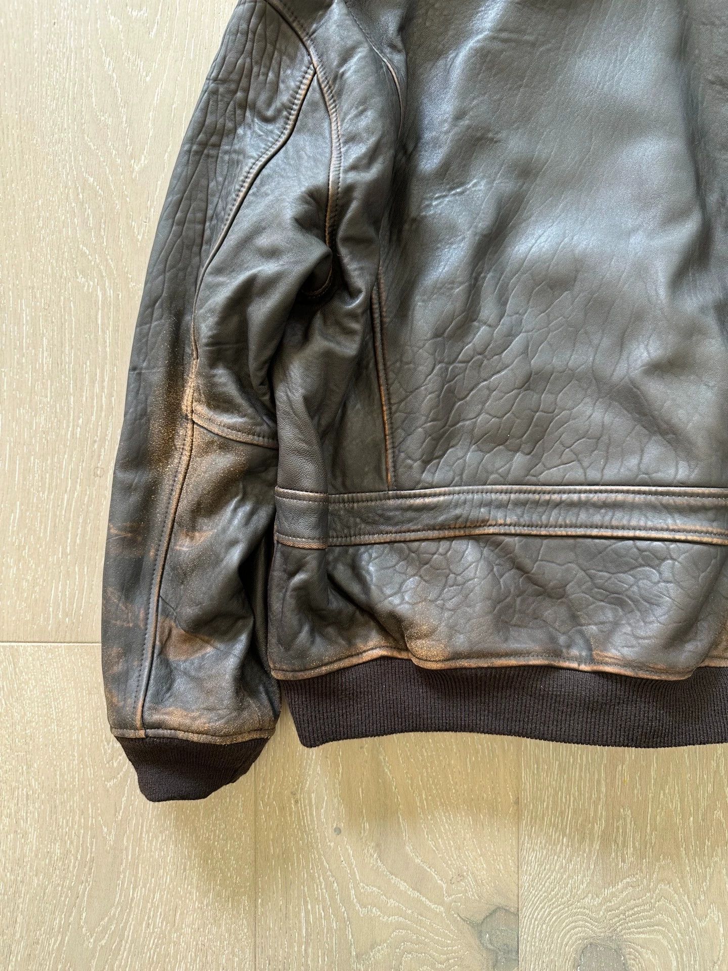 Golden Goose GOLDE GOOSE Scar Distressed Leather Jacket 50 Size US M / EU 48-50 / 2 - 6 Thumbnail
