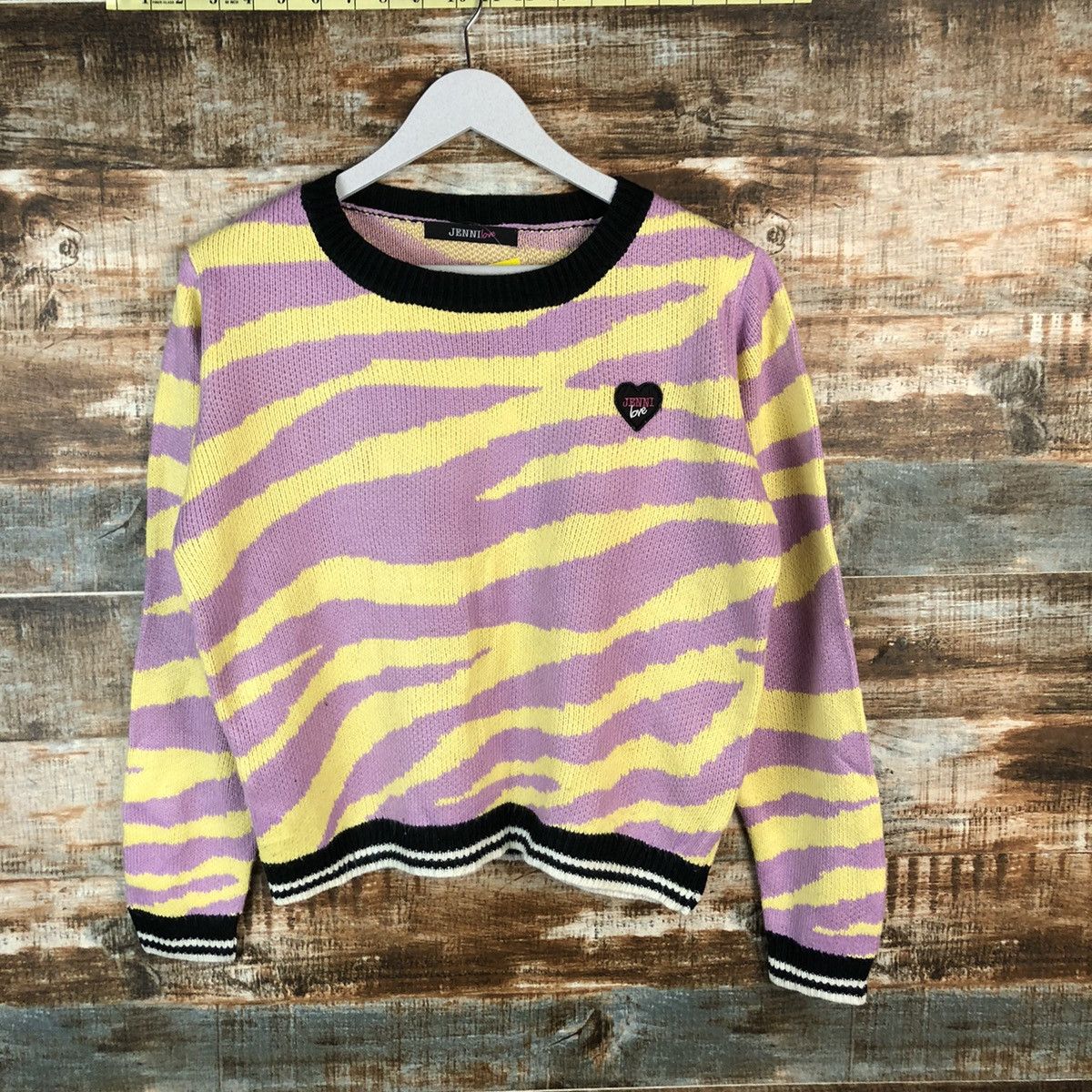Homespun Knitwear × Japanese Brand Jenni Love Pink/Yellow tiger stripe Knitwear #A1342 Size M / US 6-8 / IT 42-44 - 3 Thumbnail