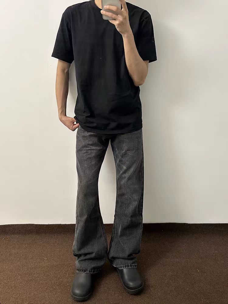 Japanese Brand × Jean Street Y2K Washed Cat Whiskers Micro Flare Vintage Jeans Size US 30 / EU 46 - 3 Thumbnail