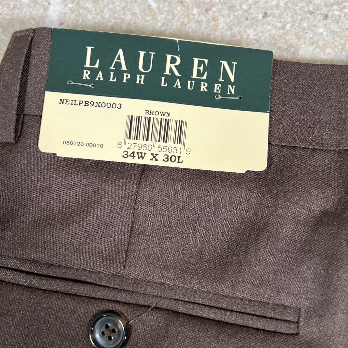 Ralph Lauren Lauren Ralph Lauren Dress Pants 34x30 Brown Pleated Cuffed Size US 34 / EU 50 - 4 Thumbnail