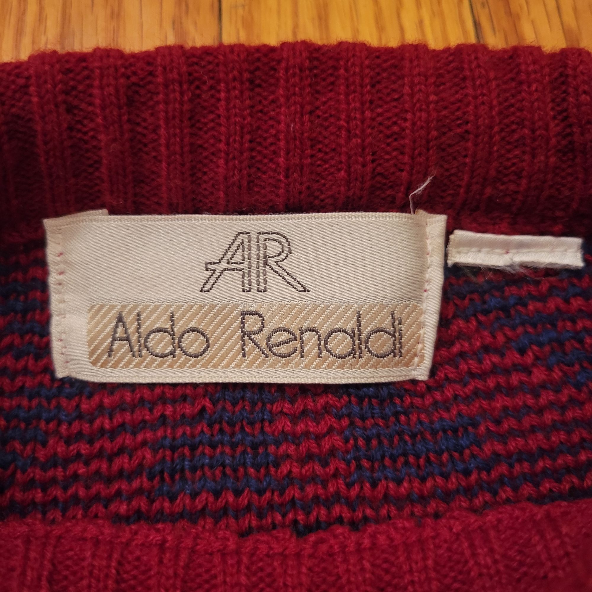 Vintage Vintage Aldo Renaldi Chunky Knit Oversized Sweater Red Blue Size US L / EU 52-54 / 3 - 3 Thumbnail