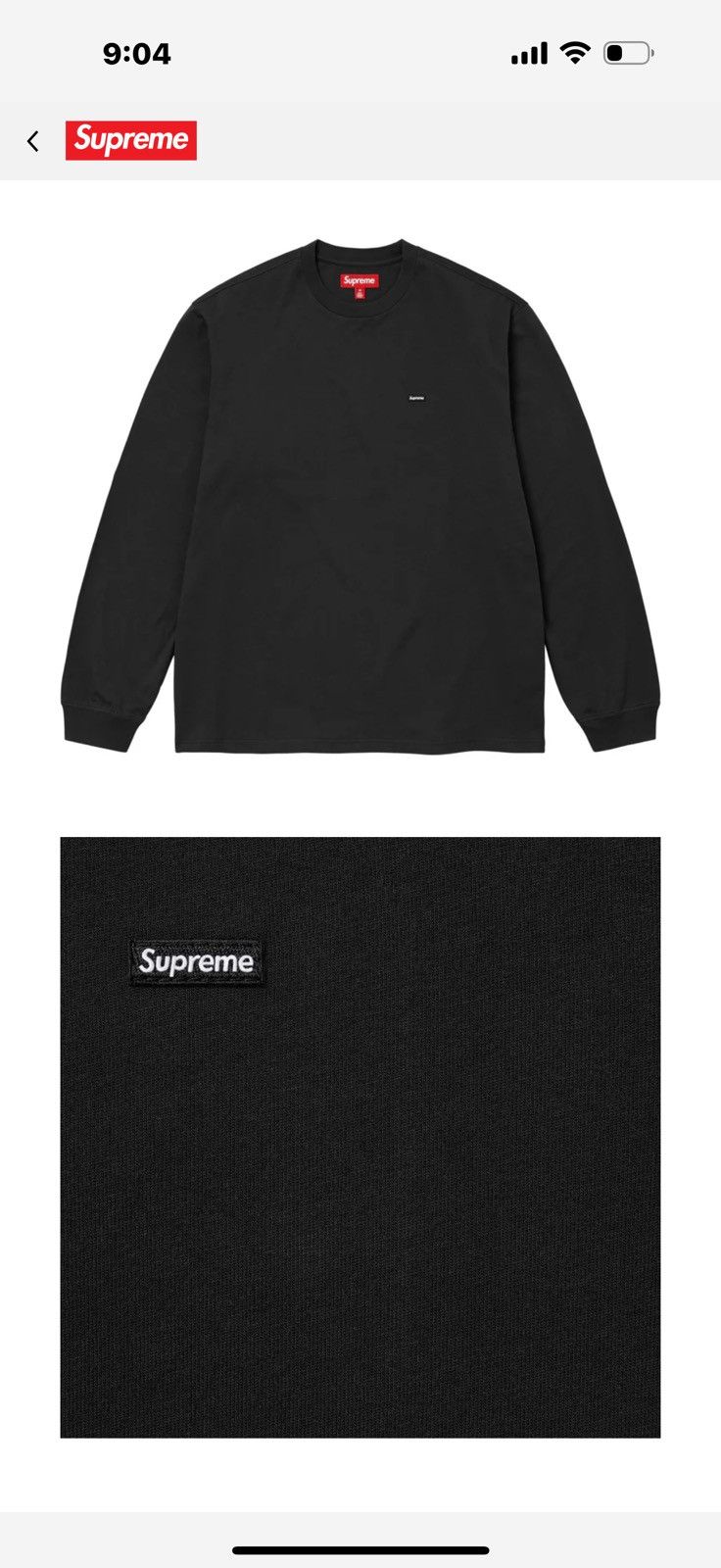 supreme smallbox L/S Tee ブラック Supreme Small Box L S Tee (FW24) - $68