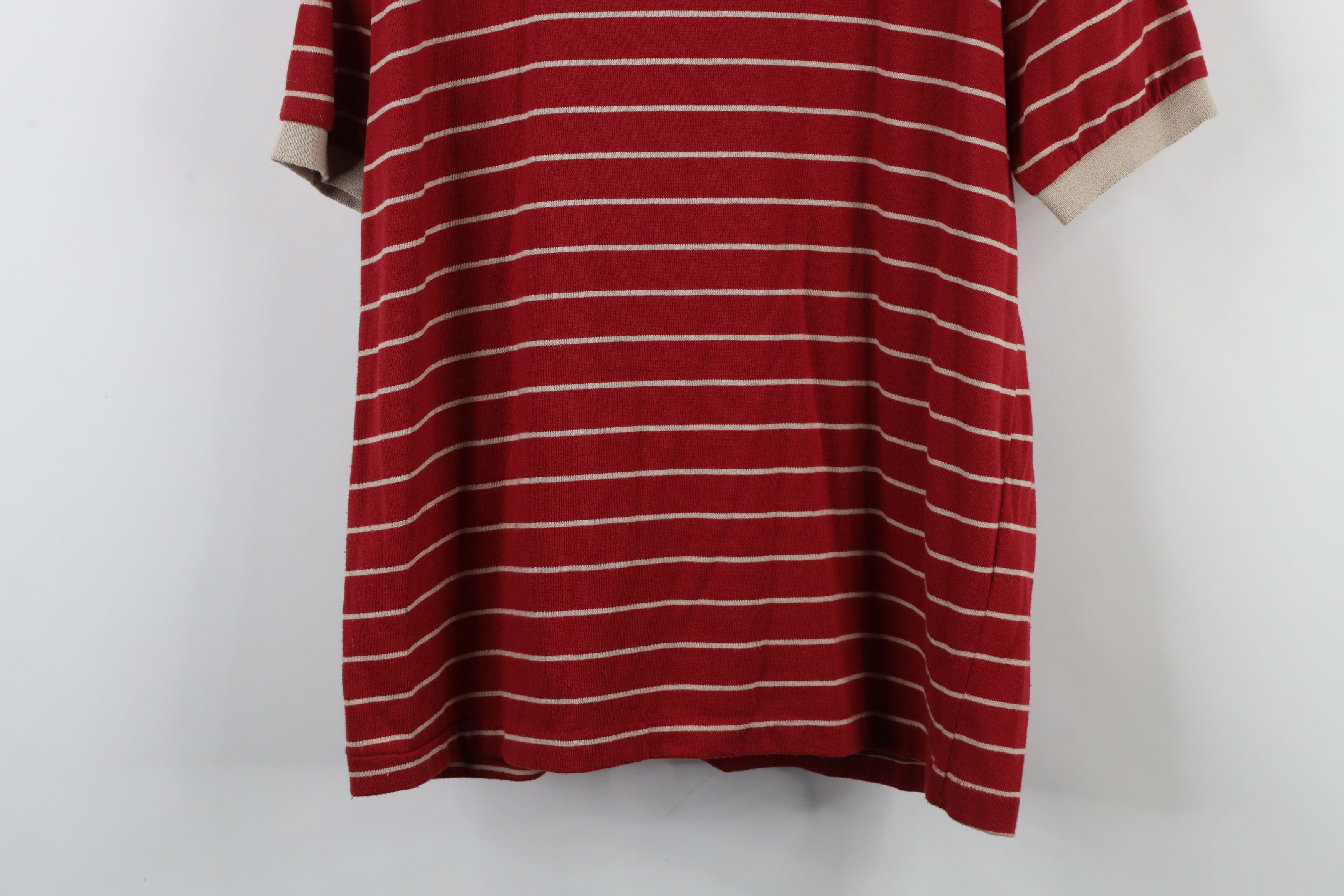 Vintage Vintage 70s 80s Streetwear Knit Collared Polo Shirt Red USA Size US XL / EU 56 / 4 - 10 Thumbnail