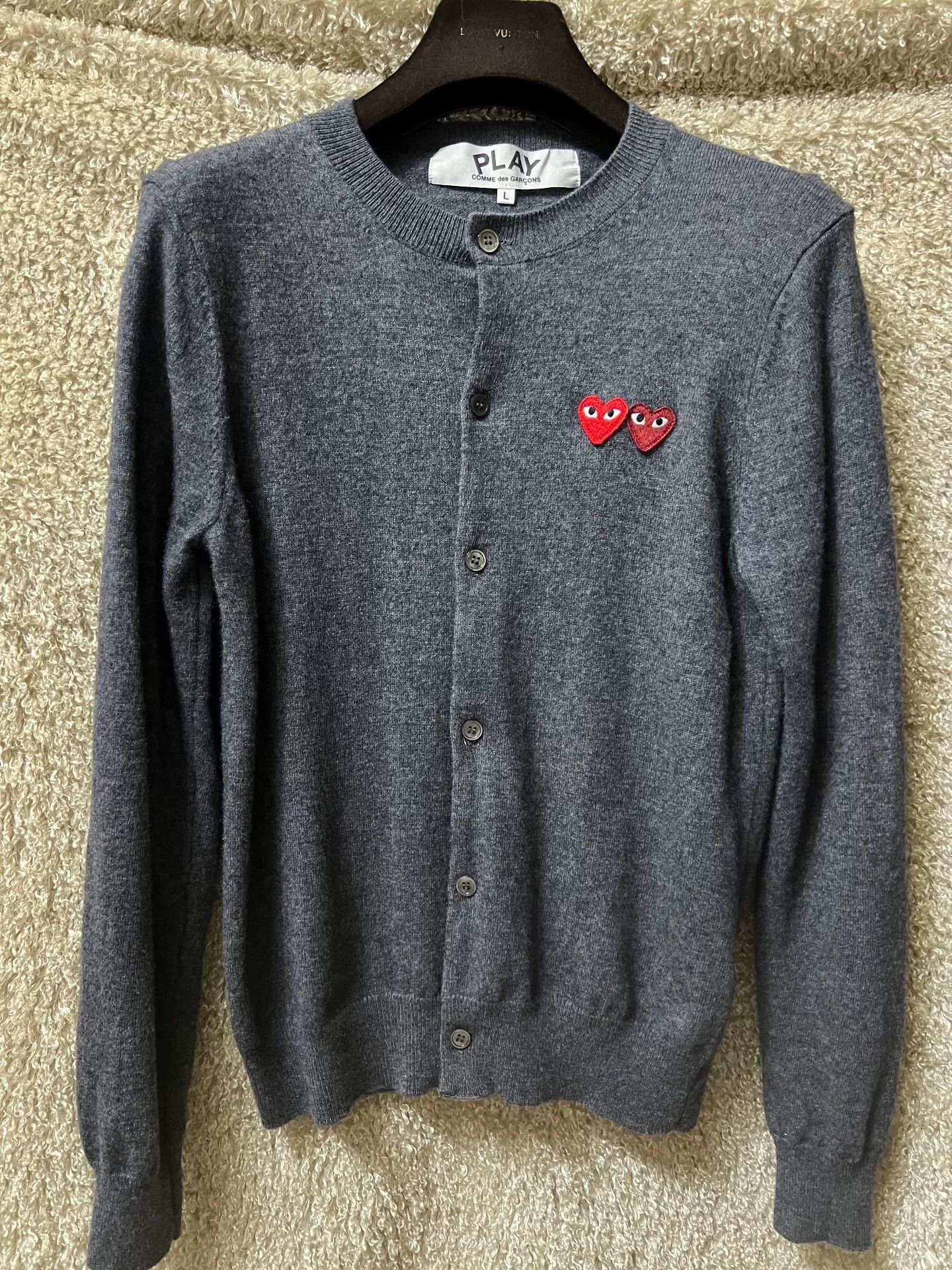 Comme des Garcons Comme des Garçons Play Heart Wool Cardigan Size L / US 10 / IT 46 - 1 Thumbnail