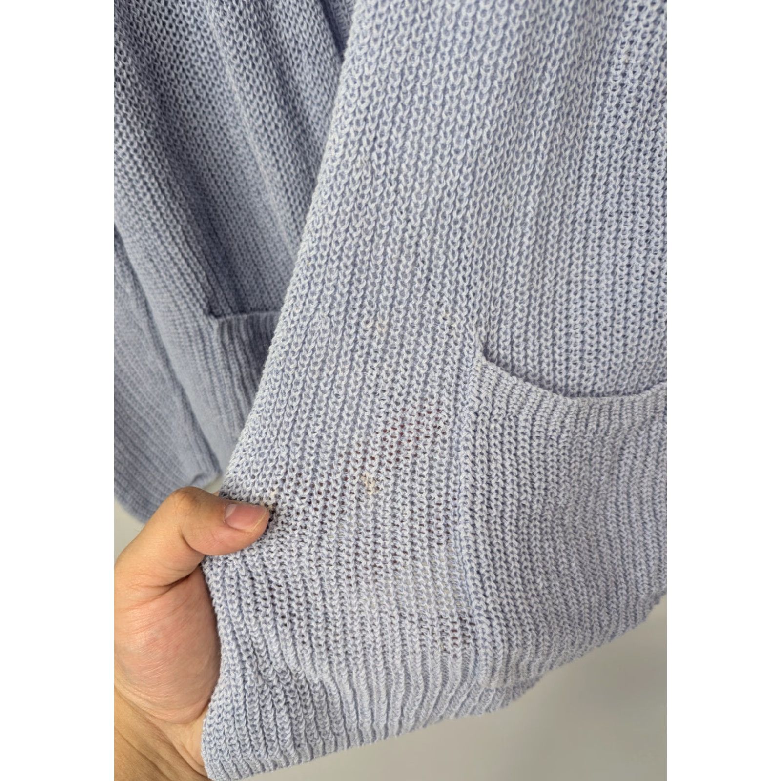 Eileen Fisher Eileen Fisher Blue Cardigan Open Front Size Medium Linen Cotton Blend Women Sweater Size M / US 6-8 / IT 42-44 - 2 Thumbnail