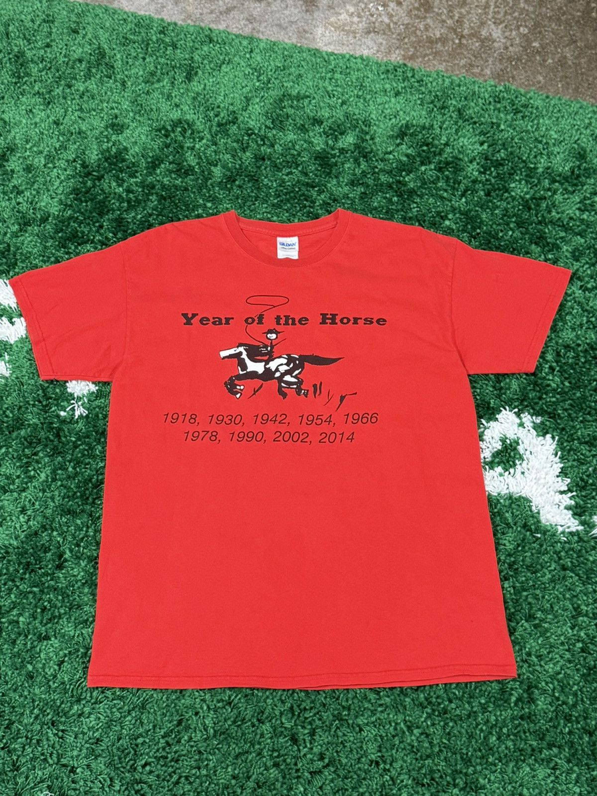 Vintage Vintage Chinese Horse Year Zodiac Stick Figure Y2k China Tee Size US L / EU 52-54 / 3 - 1 Thumbnail