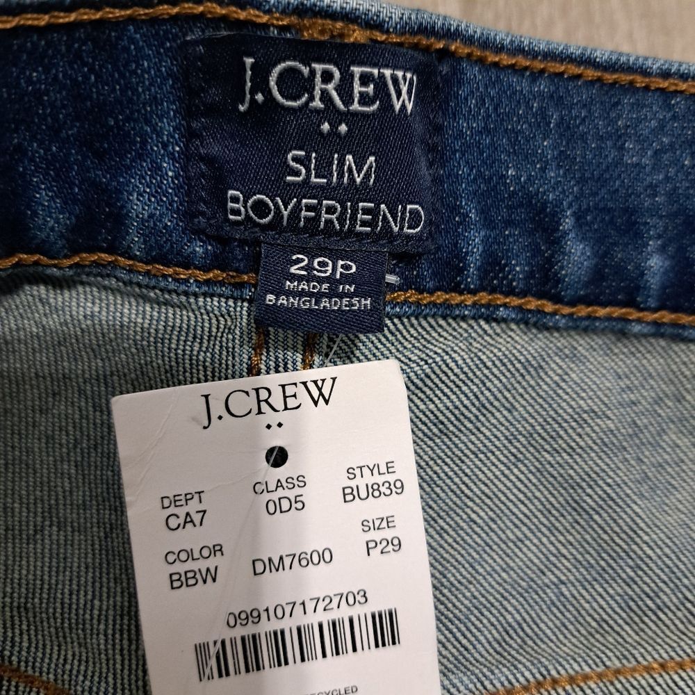 J.Crew J.Crew Slim Boyfriend Jeans All Day Stretch Straight Leg Size 29 Petite Blue NWT Size 29" - 5 Thumbnail
