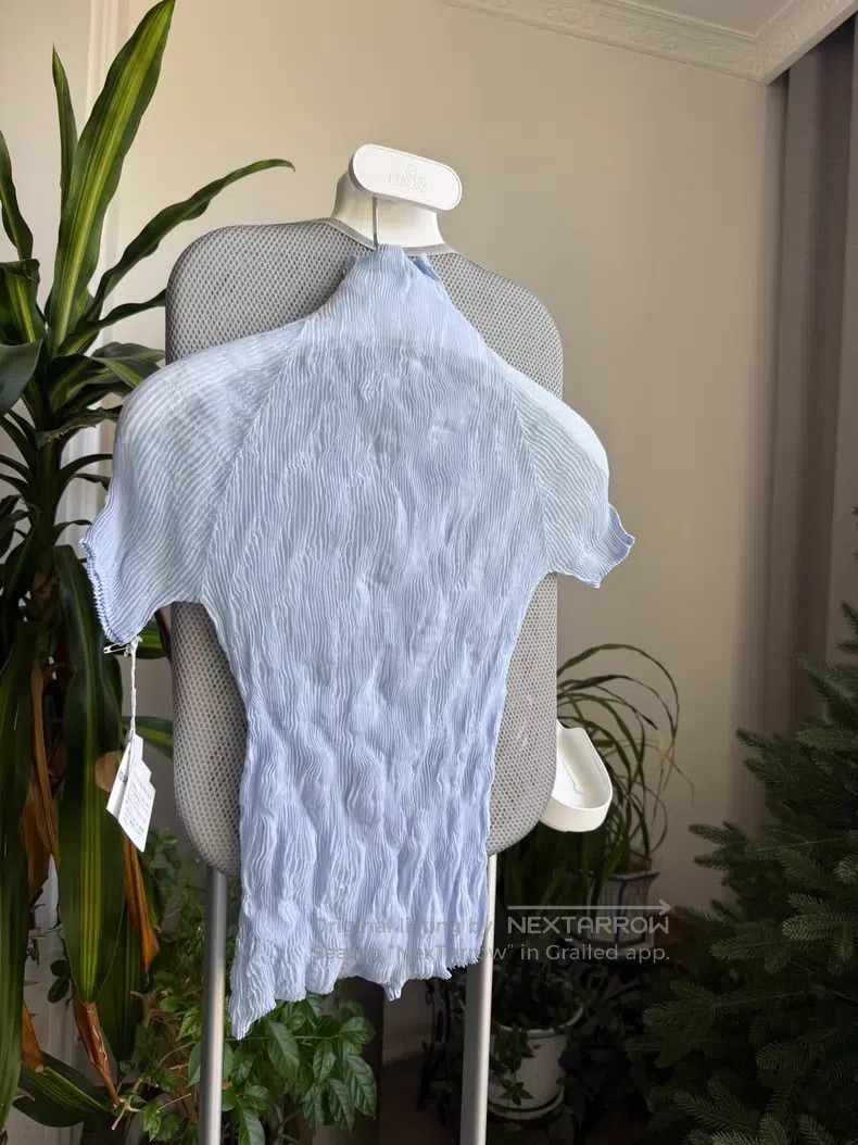Issey Miyake Issey Miyake Wicker See-Through Short-Sleeve Top, Light Bl Size M / US 6-8 / IT 42-44 - 6 Thumbnail
