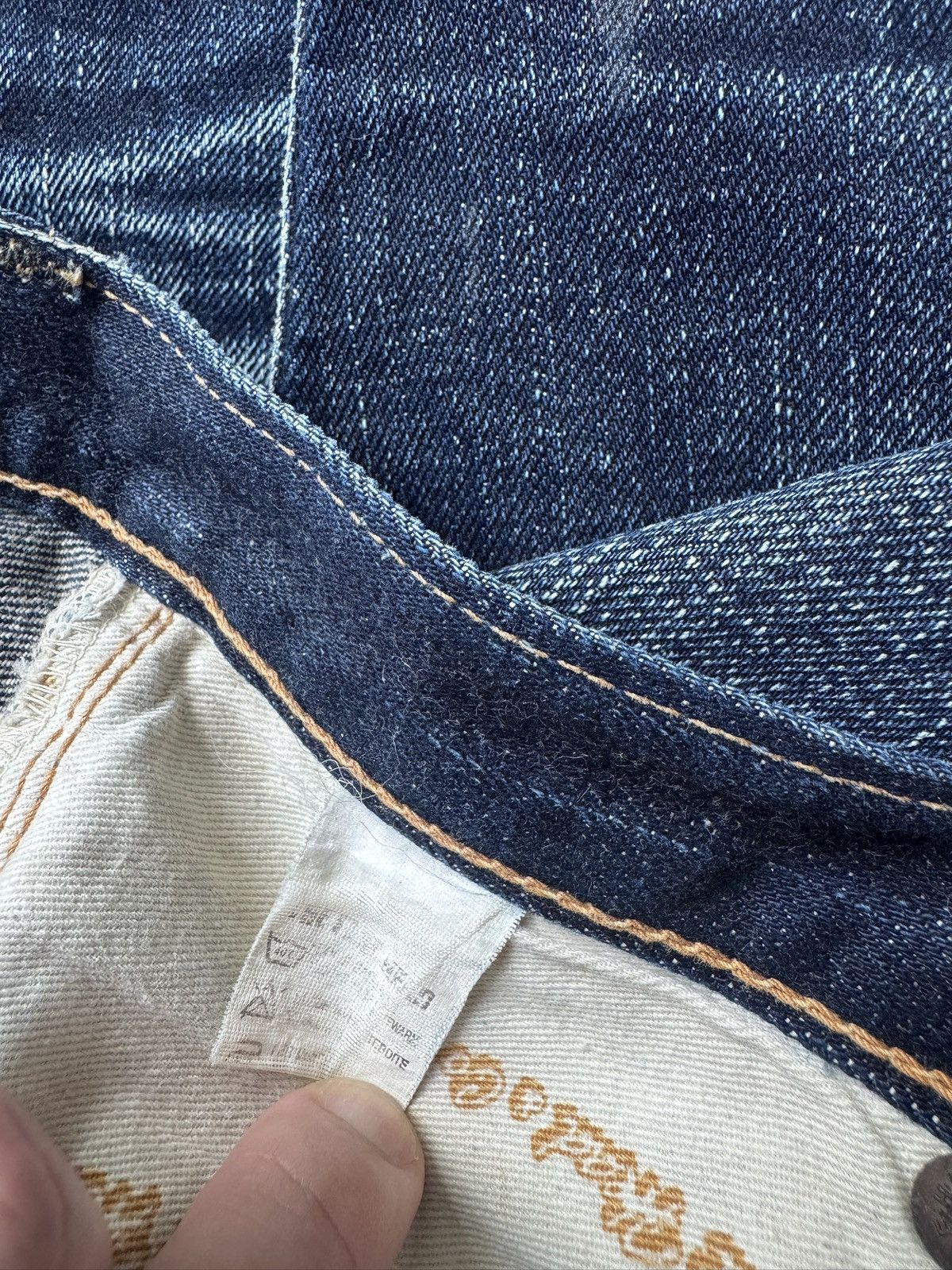 The Flat Head The Flat Head 3002 Golden Selvedge Raw denim faded jeans Size US 29 - 9 Thumbnail