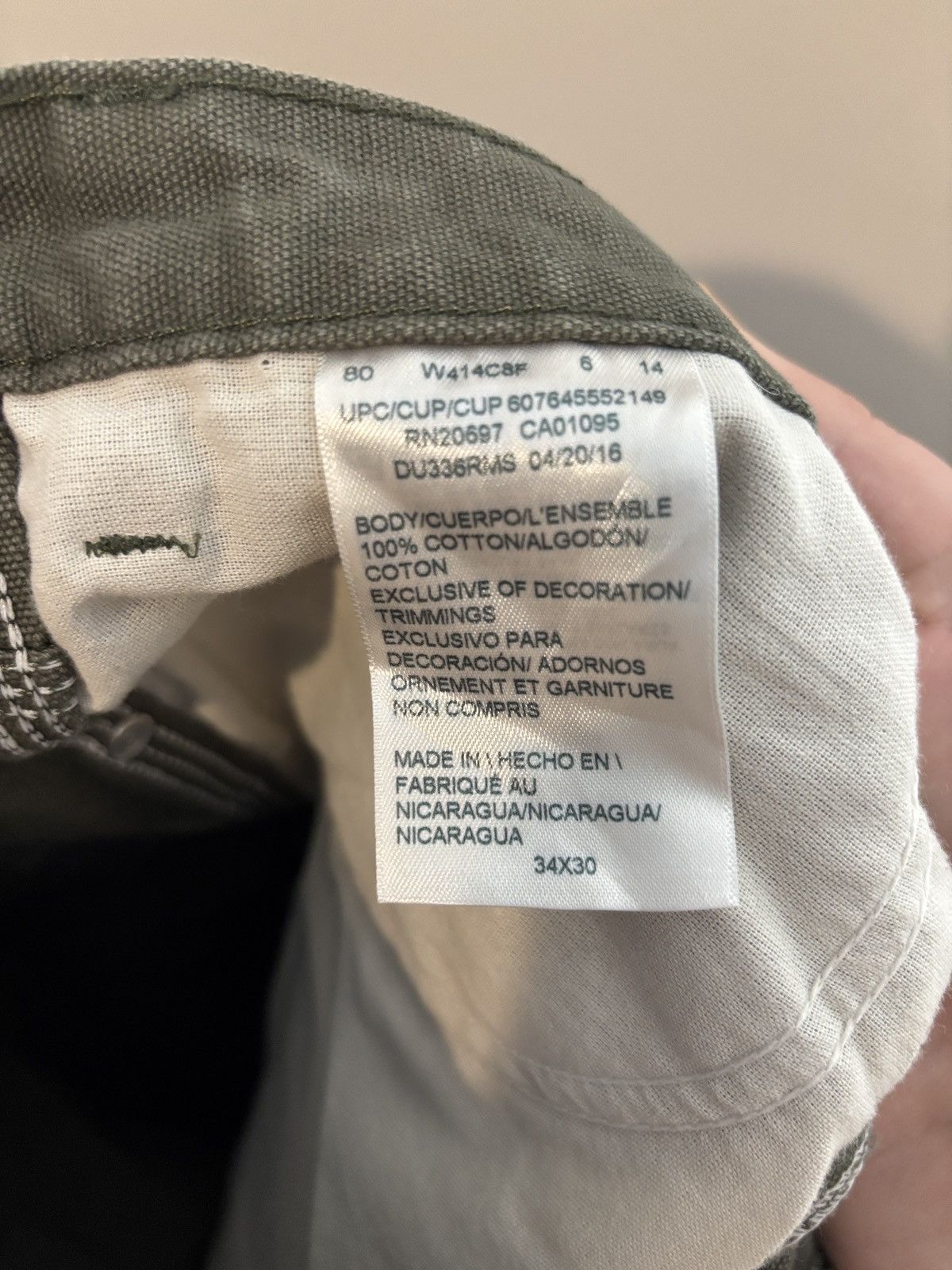 Dickies Dickies Canvas Carpenter Work Pants Utility Green 33x30 Size US 33 - 4 Thumbnail