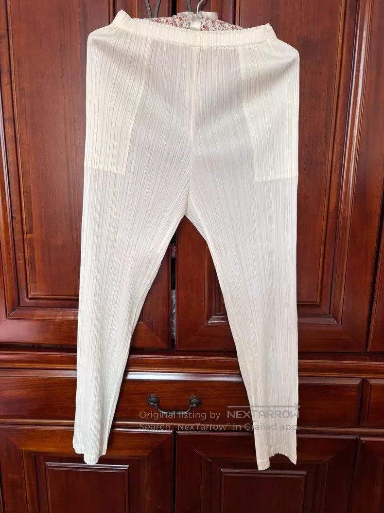 Issey Miyake Issey Miyake White Pleated Pants Size 26" / US 2 / IT 38 - 1 Thumbnail