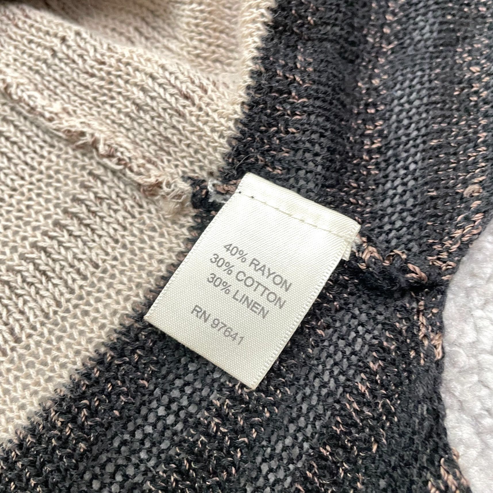 J. Jill J.Jill Cardigan Womens XL Brown Striped Ombre Short Sleeve Sweater Linen Blend Size XL / US 12-14 / IT 48-50 - 5 Thumbnail