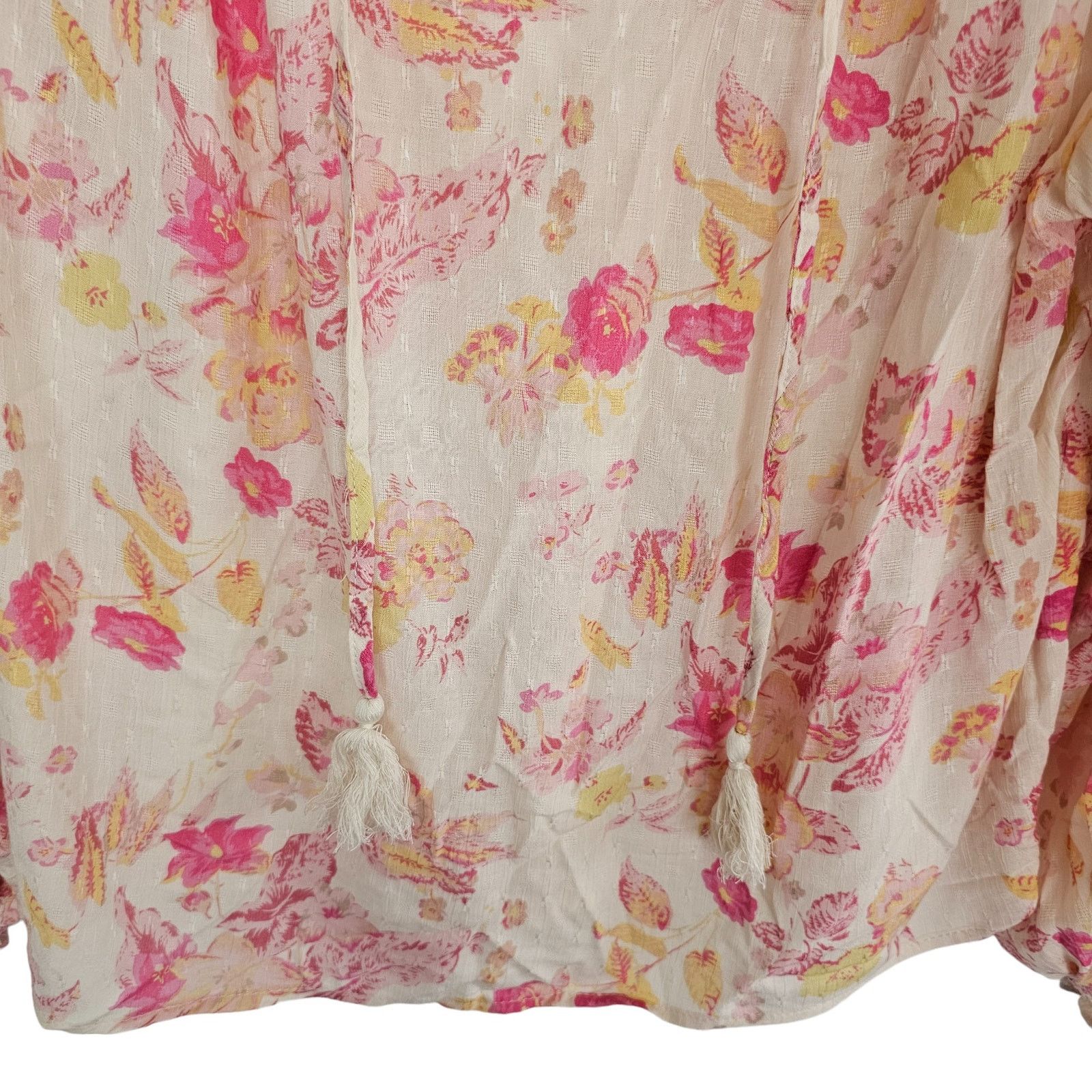 Joie Joie Floral Peasant Blouse Cottagecore Romantic Feminine Size M / US 6-8 / IT 42-44 - 3 Thumbnail